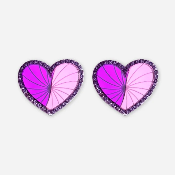 Corazón Diamante Rosa y Morado